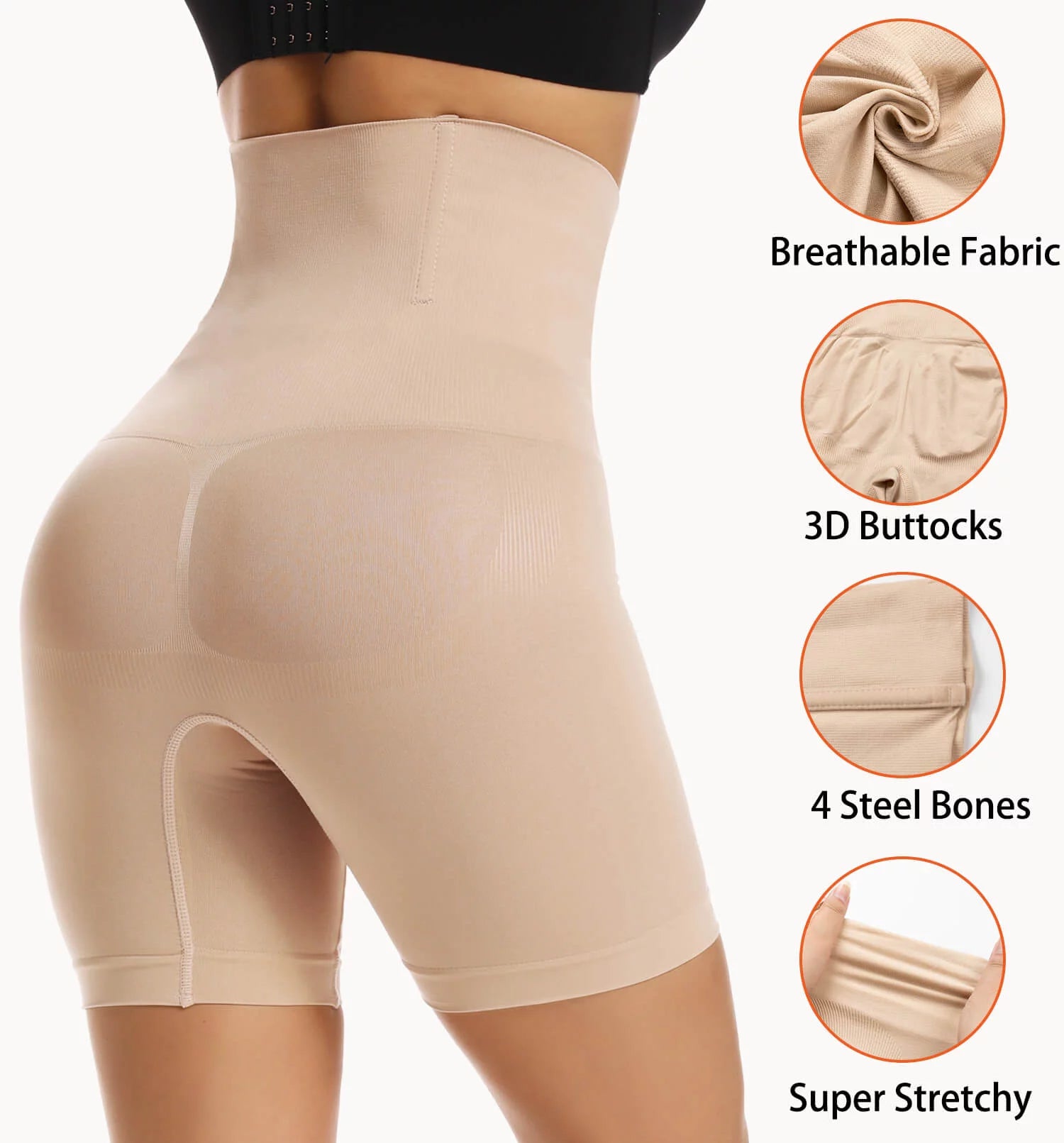Faja Moldeadora Ropa Interior De Control Abdominal Moldeador Corporal Para Mujer Bragas De Cintura Alta Que Estilizan Los Muslos Y Levantan Los Glúteos