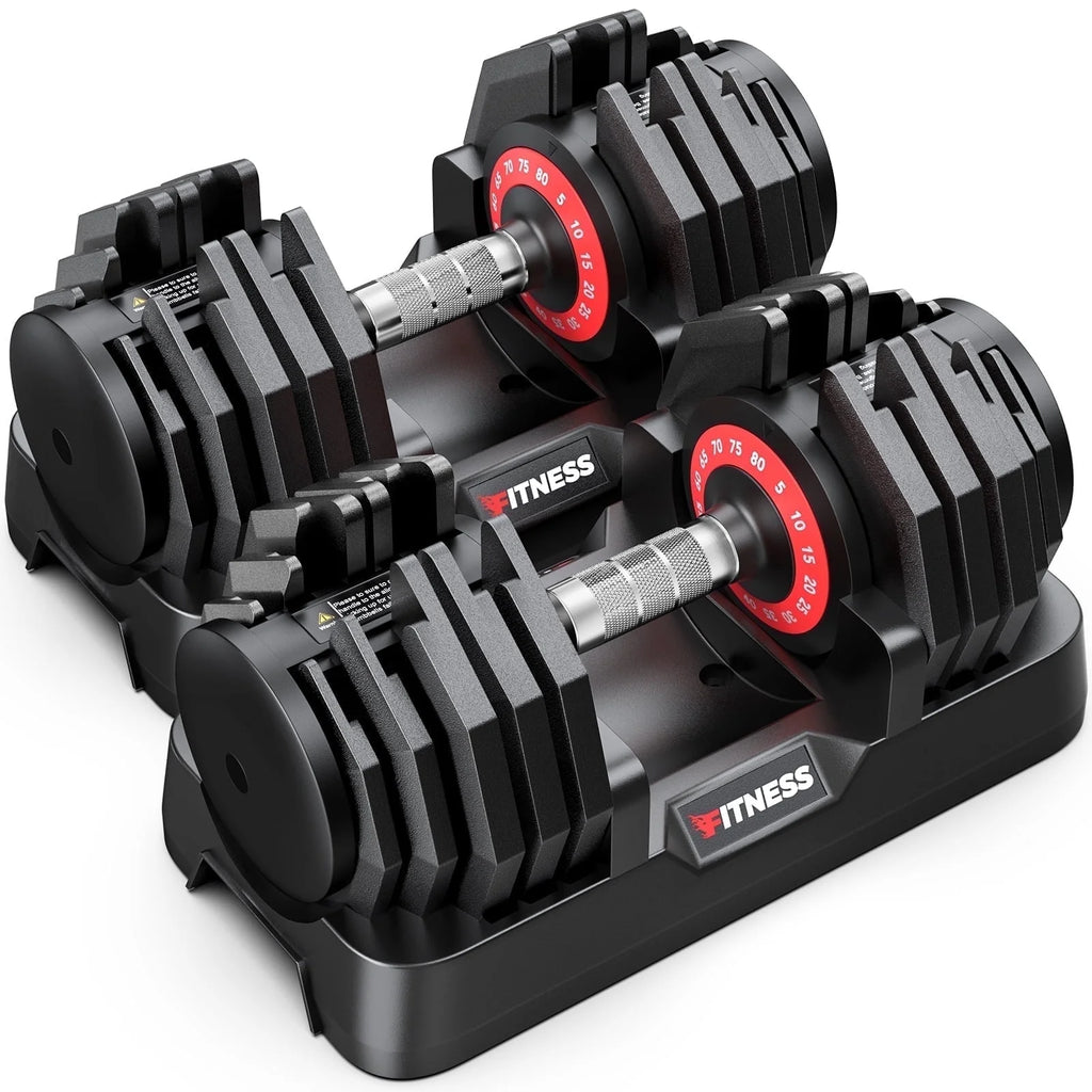 Juego De Mancuernas Ajustables De 160LB (80Lbs*2), 16 En 1 De Selección Rápida, Pesas Ajustables De 5-80Lbs Para Entrenamiento En Casa De Cuerpo Completo
